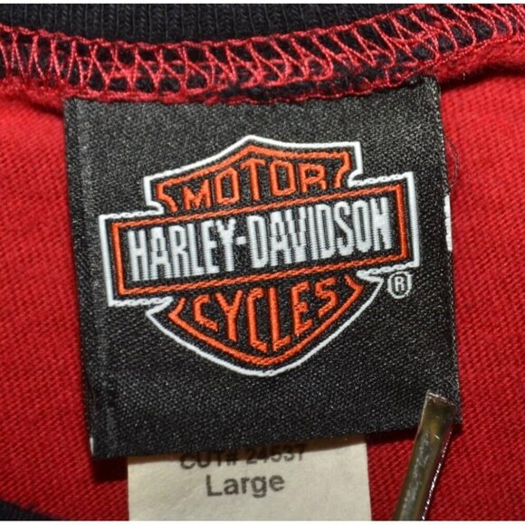 Harley Davidson Cajun HD Lafayette LA Men's L Red Long Sleeve Graphic T-Shirt - Picture 6 of 8